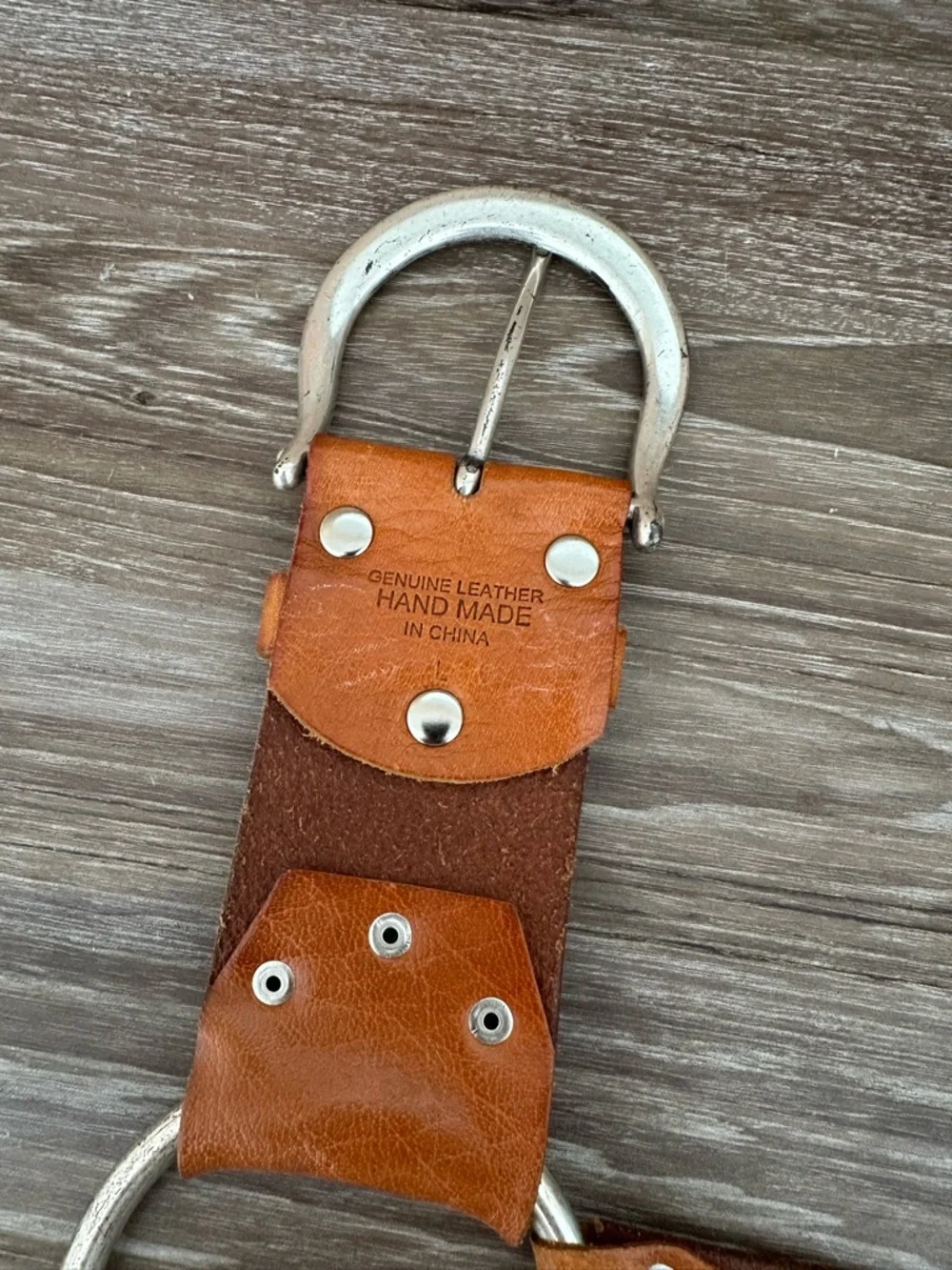 Linea Pelle Vintage Brown Leather Belt - Picture 2 of 6